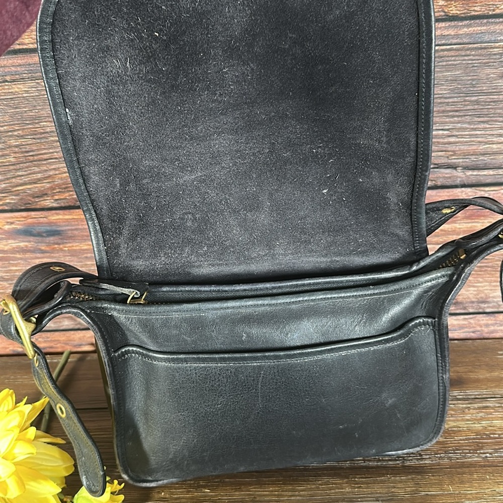 Vintage COACH 9951 Patricia’s Legacy Black Leather Front Flap Crossbody Bag - Picture 7 of 10